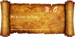 Mikita Orion névjegykártya